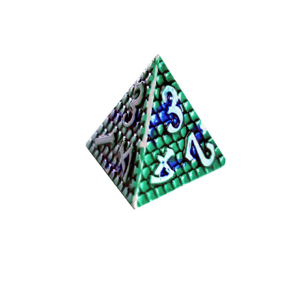 Набор металлических кубиков для ролевых игр (сине-зелёный)