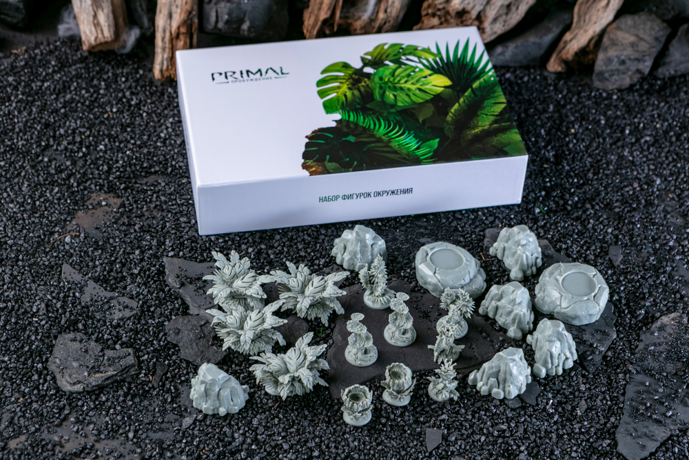 Набор миниатюр «Местность Primal» для игры «Primal. Пробуждение» (мятая коробка)