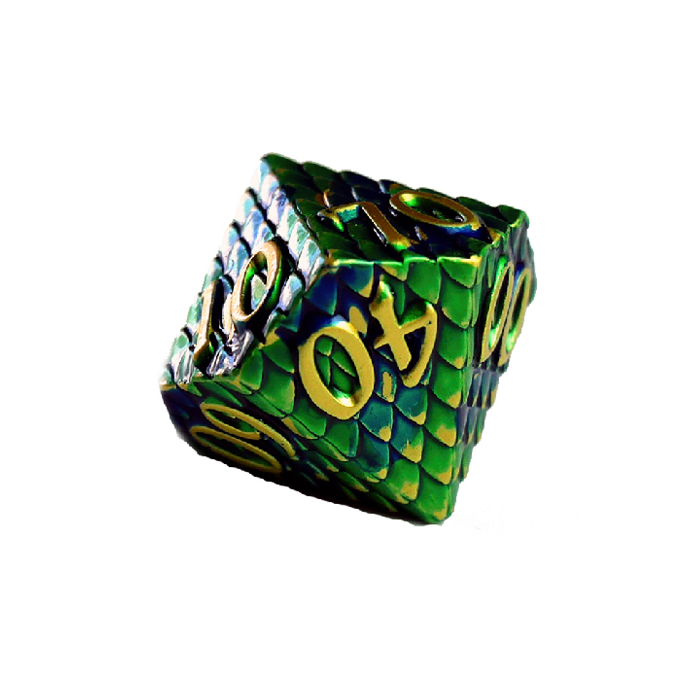 Набор металлических кубиков для ролевых игр (зелёный)