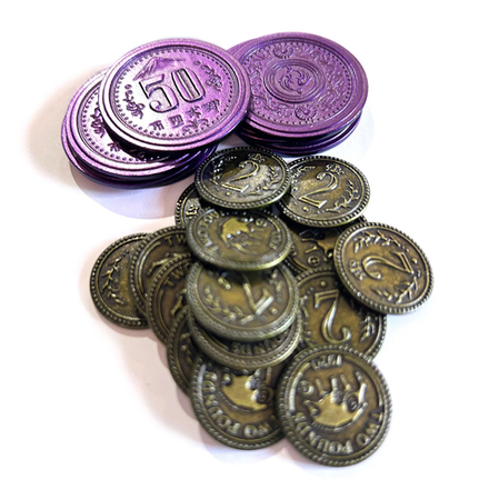 Комплект металлических монет для игры «Серп» (номиналы «2» и «50»)