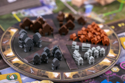 Круг строительства в настольной игре "Плотина" Barrage