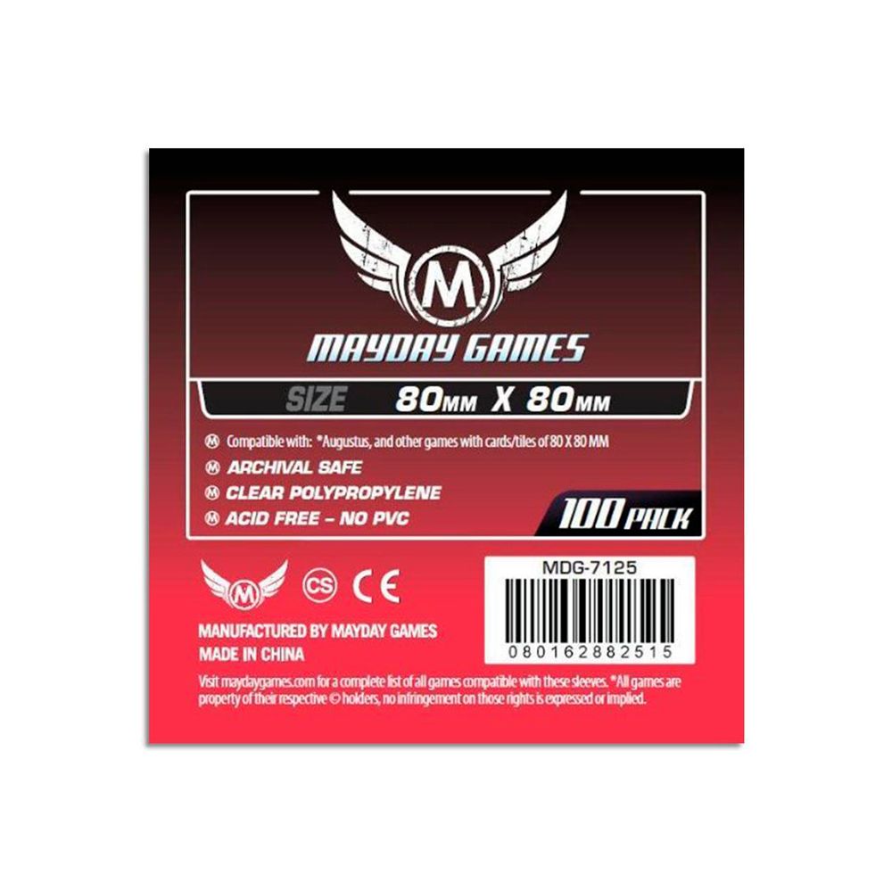 Протекторы Mayday Games для карт 80 × 80 мм (40мк, 10 шт.)